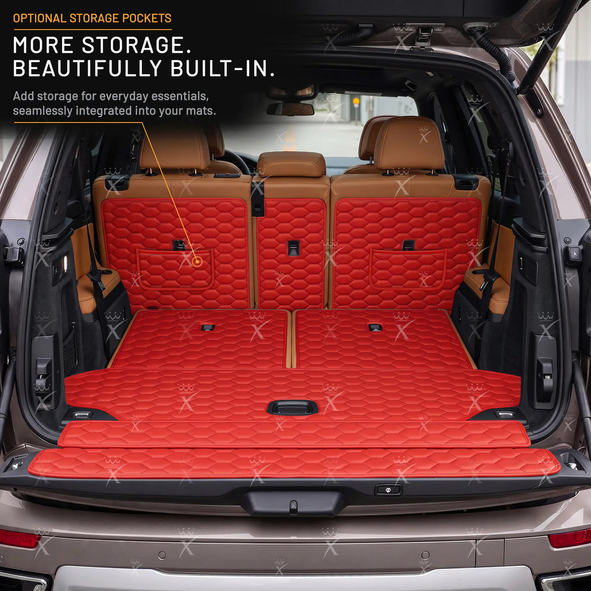 Luxus Honeycomb XtendFit Series Trunk Mat | Ferrari Red