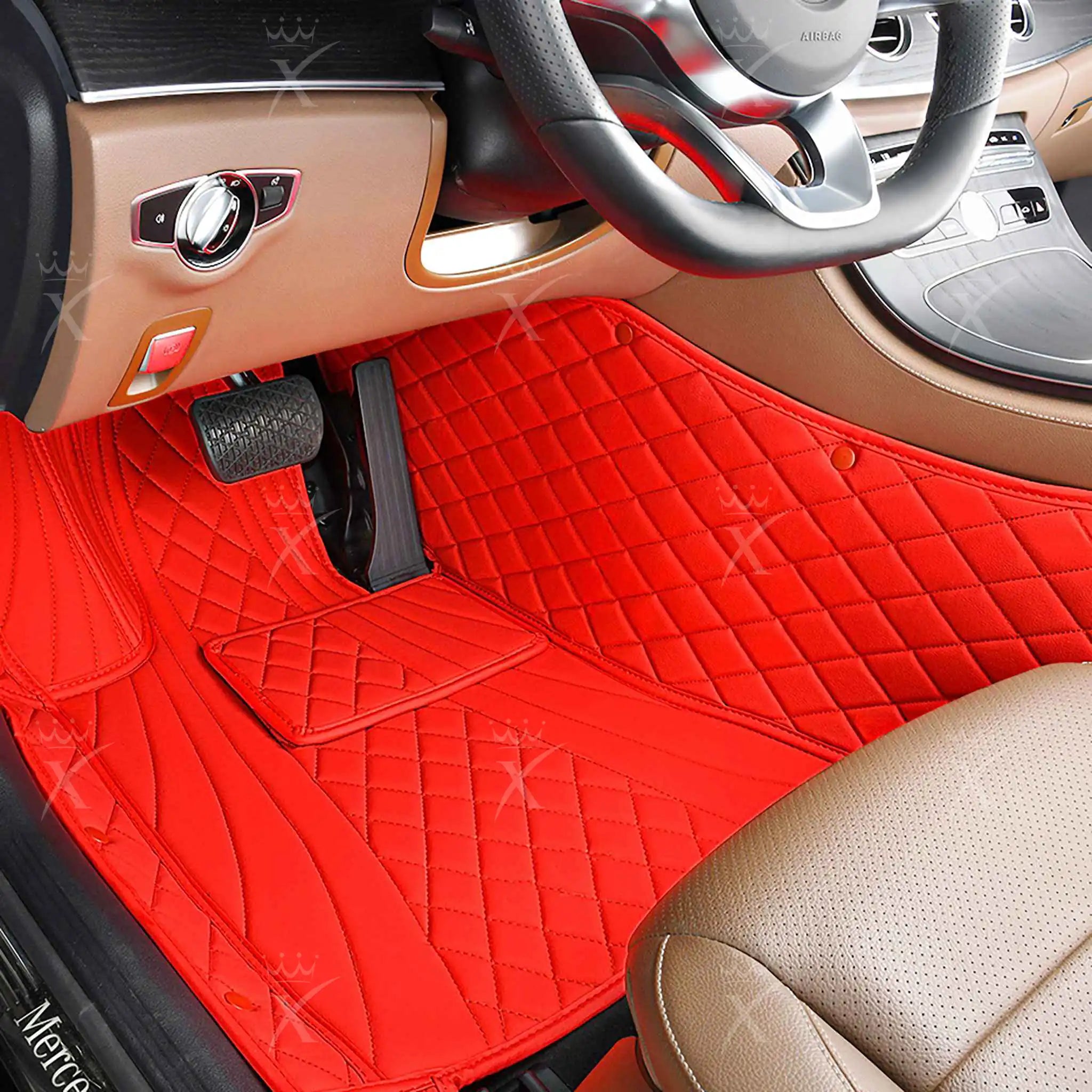 Luxus Exclusive Hybrid Custom Car Mats Set | Ferrari Red
