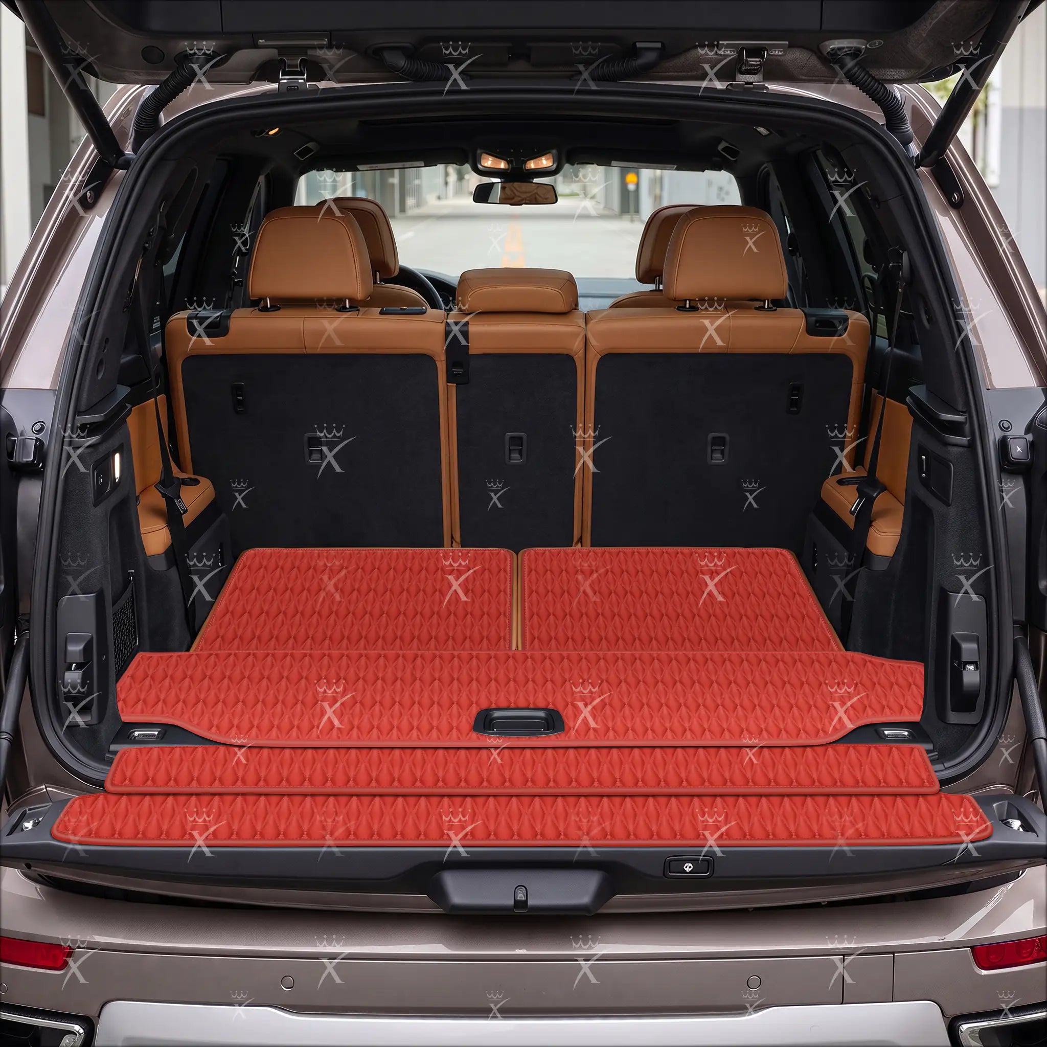 Luxus Twin-Diamond Base Series Trunk Mat | Ferrari Red