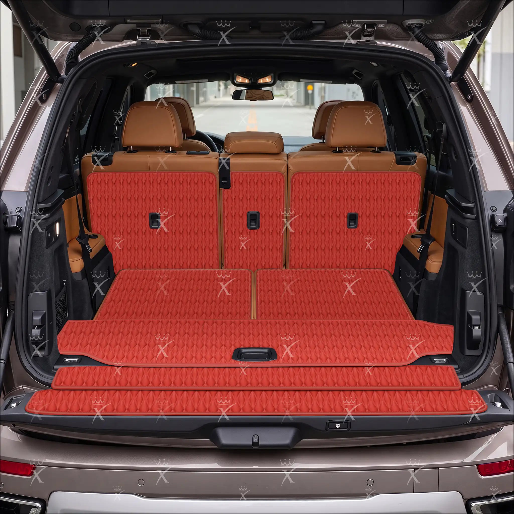 Luxus Twin-Diamond XtendFit Series Trunk Mat | Ferrari Red