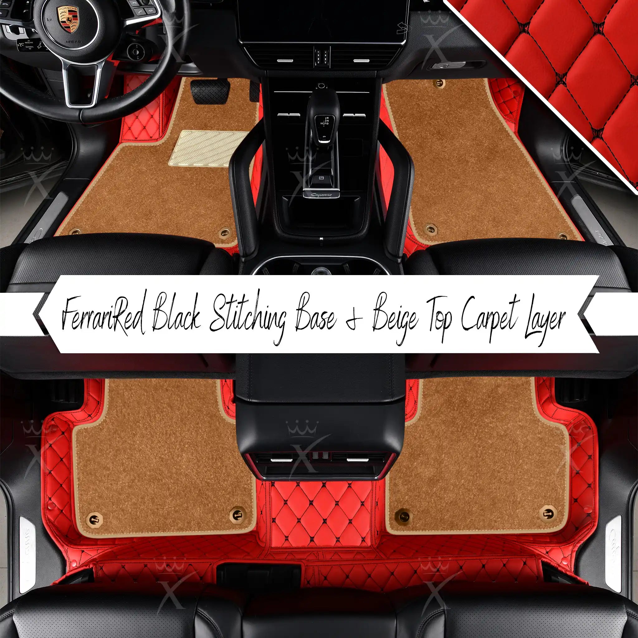Luxus Car Mats™ – Luxus-Automatten-Set mit schwarzen und blauen Nähten