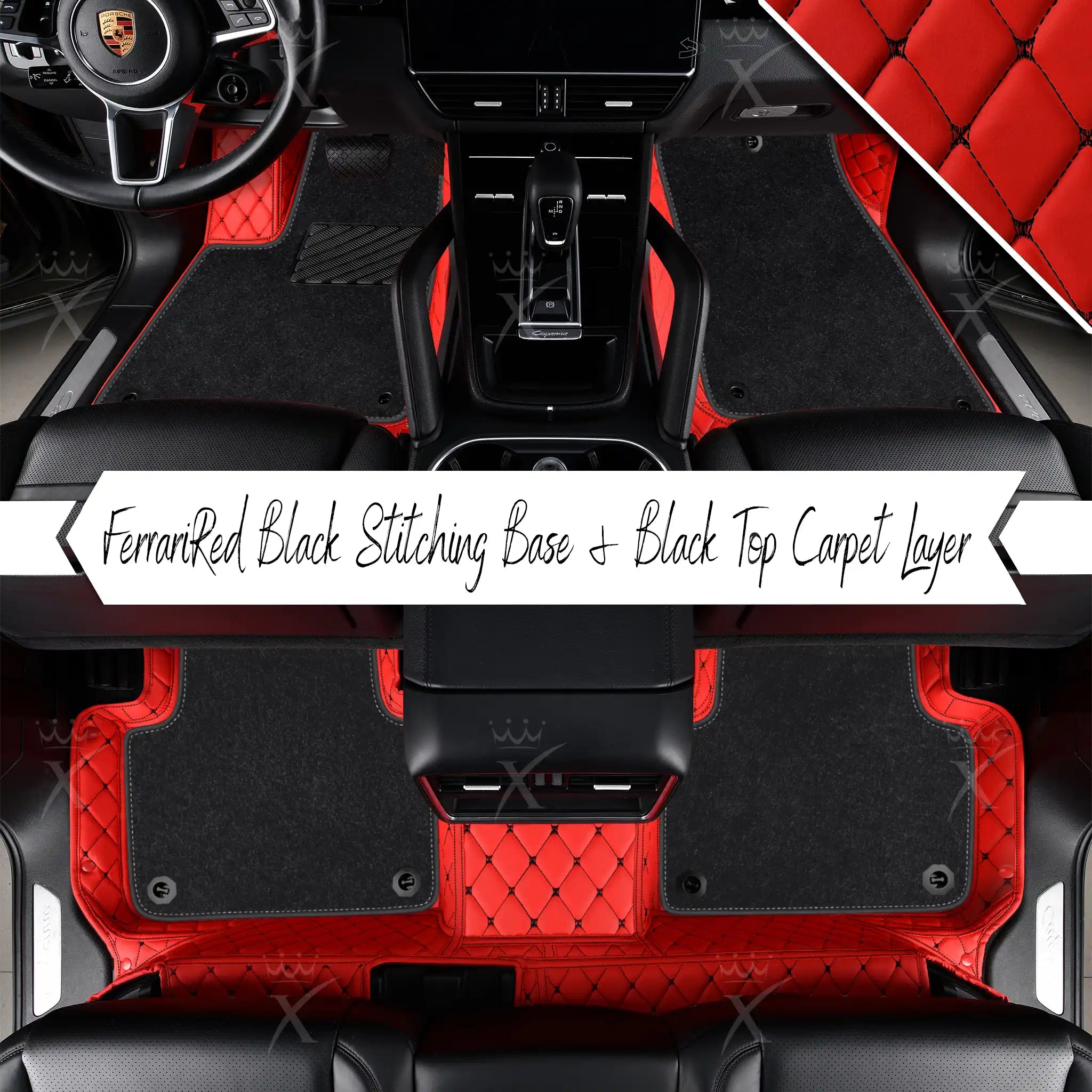 Luxus Car Mats™ – Luxus-Automatten-Set mit schwarzen und blauen Nähten