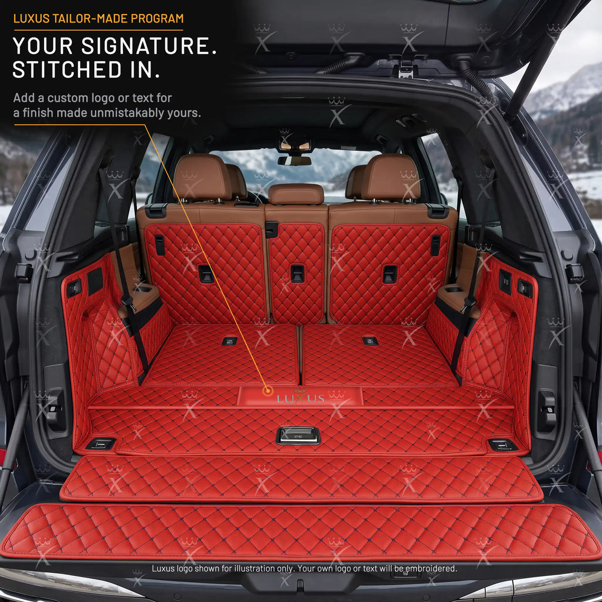 Luxus Car Mats™ - Ferrari Red 3D Luxury Leather Boot/Trunk Mat