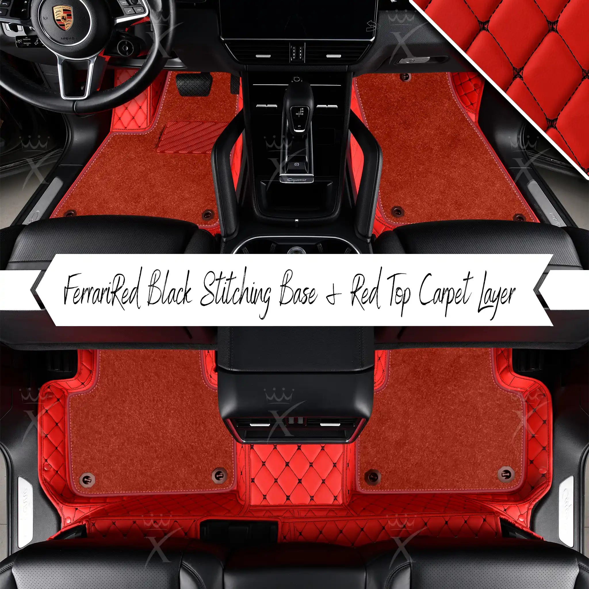 Luxus Car Mats™ – Luxus-Automatten-Set mit schwarzen und blauen Nähten