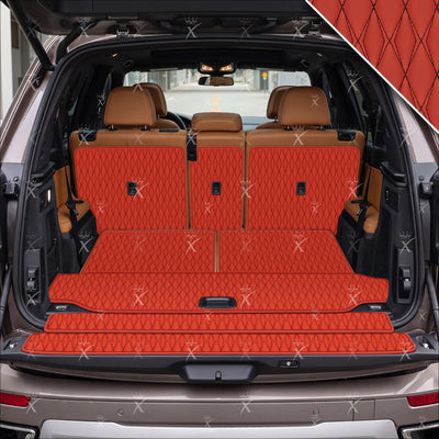 Luxus Twin-Diamond Base Series Trunk Mat | Ferrari Red & Black Stitching