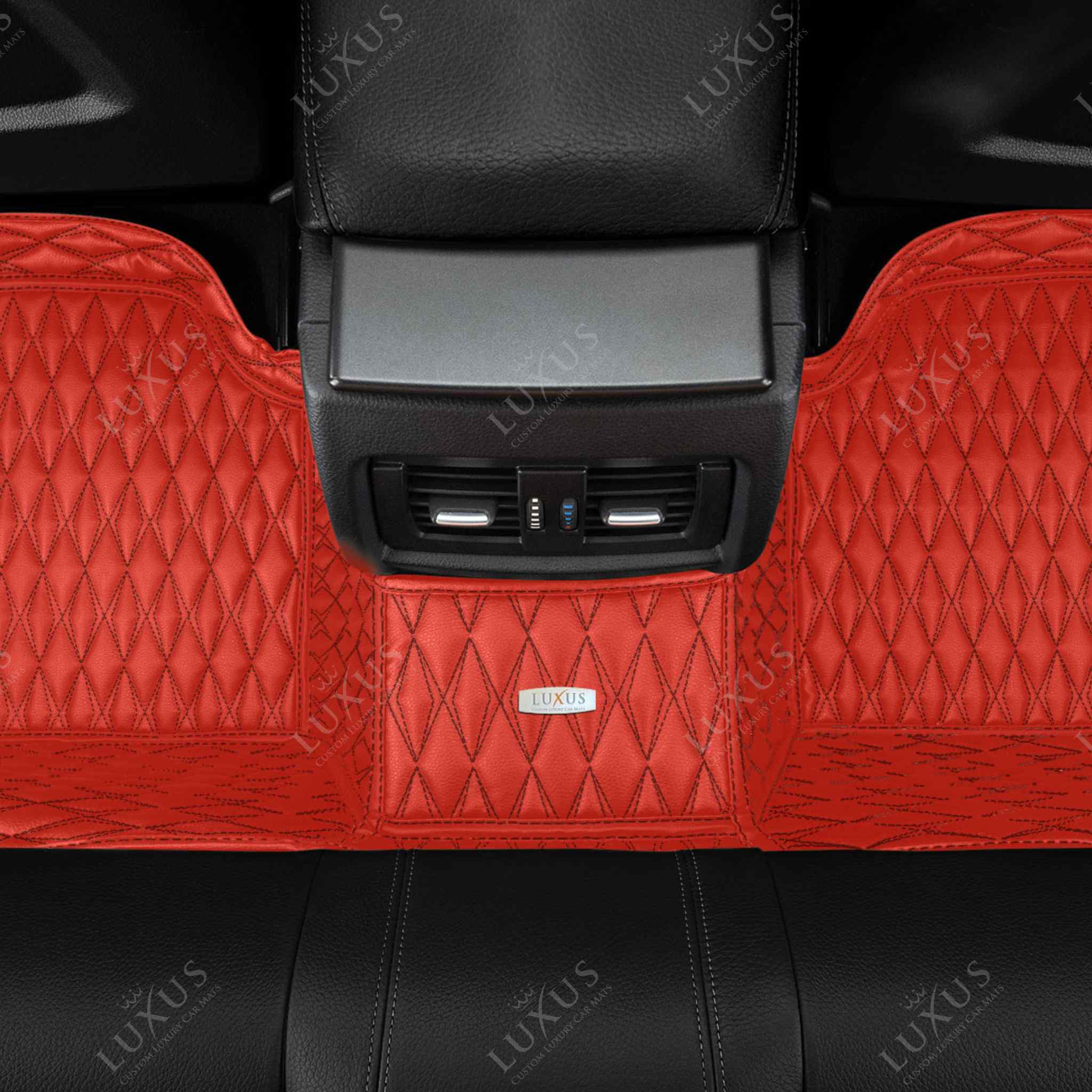 Black and Red Stitching Car Mats Set