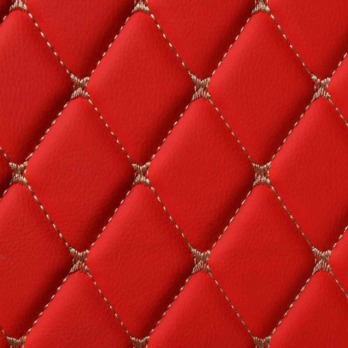 Luxus Car Mats™ - Tapete para maletero/maletero de cuero de lujo con costuras negras y negras en 3D