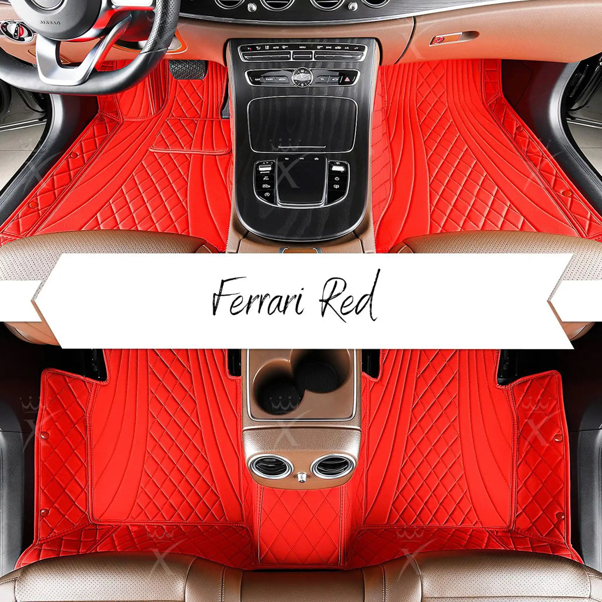 Luxus Exclusive Hybrid Custom Car Mats Set | Ferrari Red