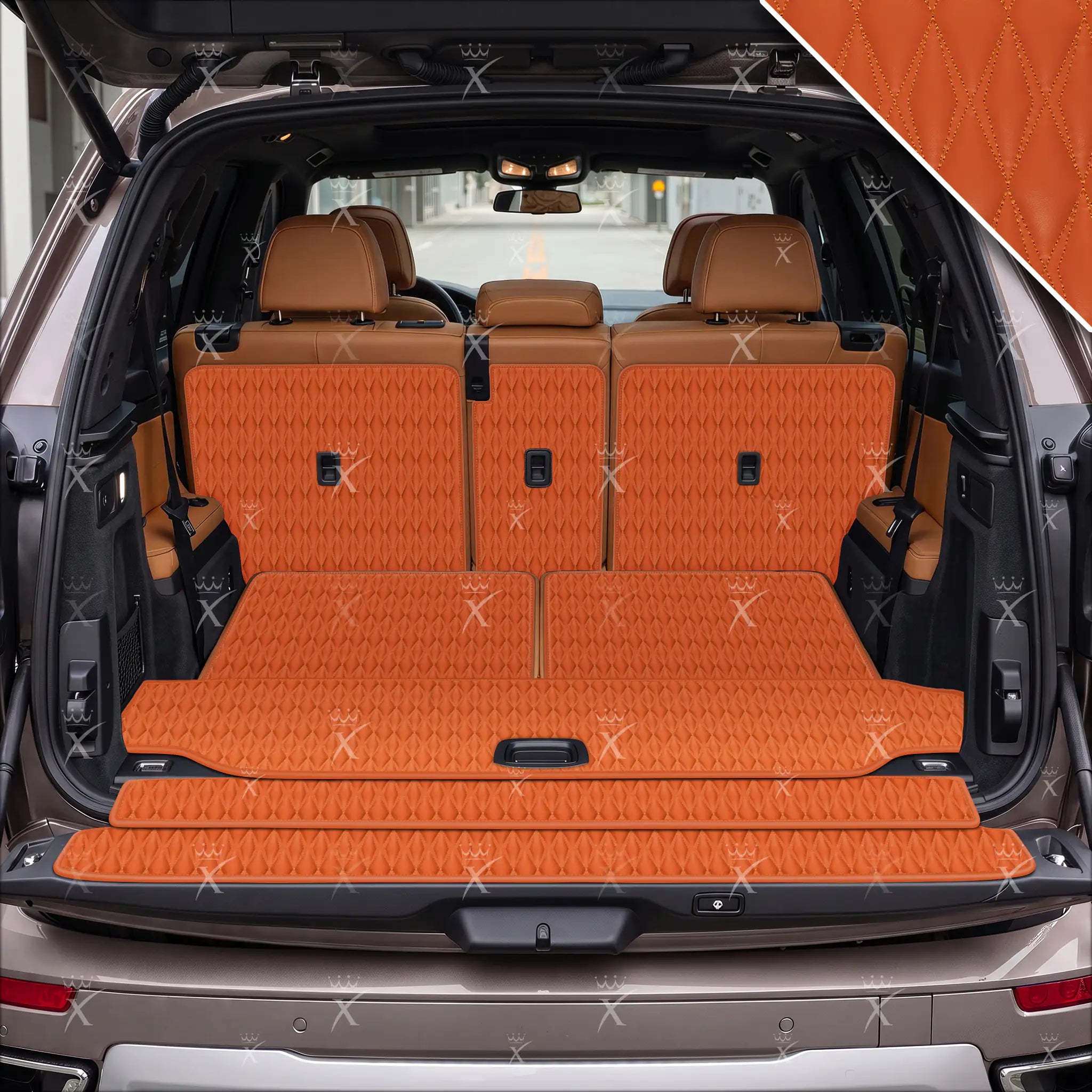Luxus Twin-Diamond XtendFit Series Trunk Mat | Fiery Orange