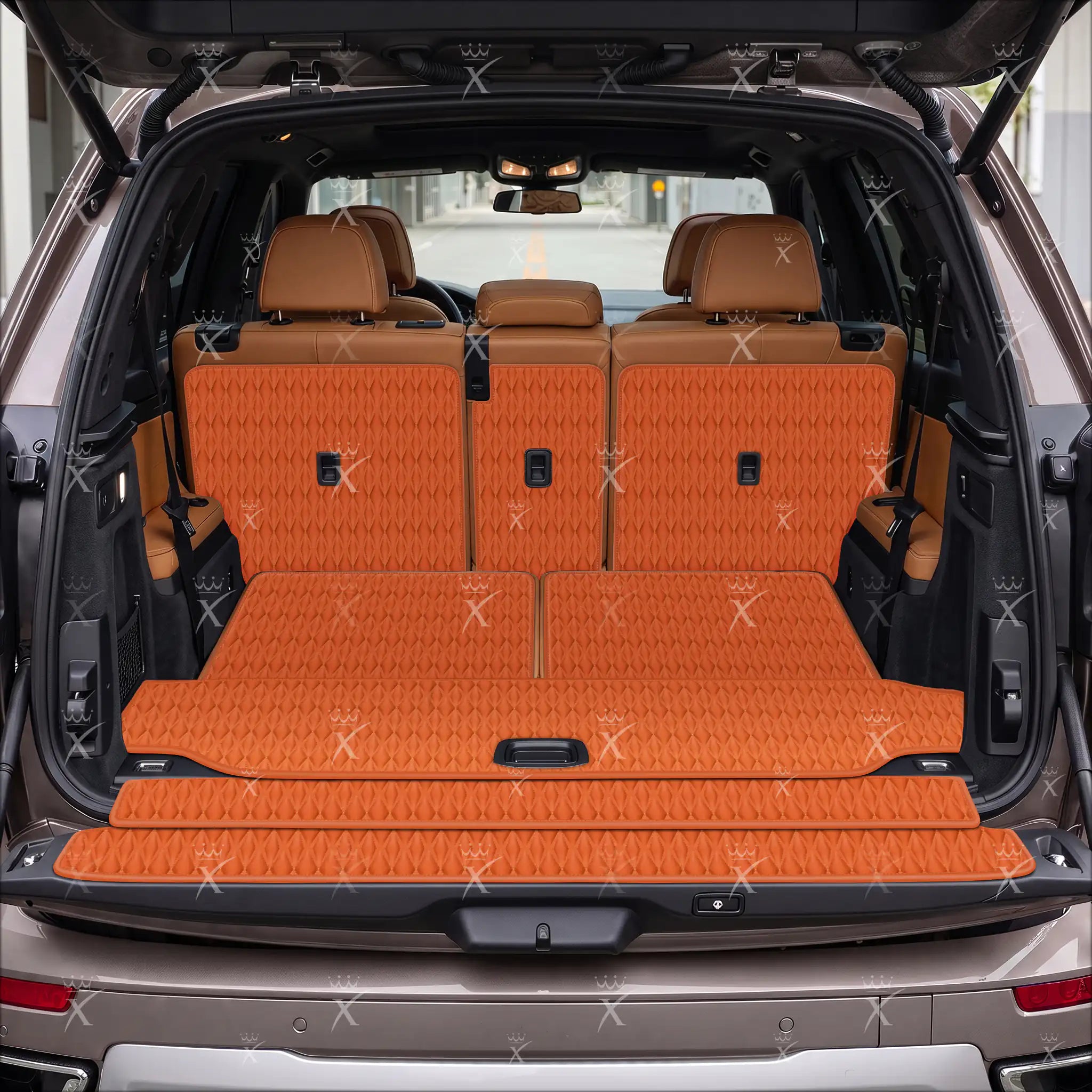 Luxus Twin-Diamond XtendFit Series Trunk Mat | Fiery Orange