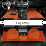 Twin-Diamond Fiery Orange Luxury Car Mats Set