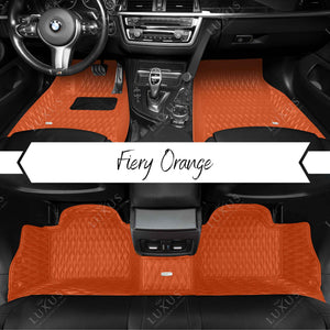Twin-Diamond Fiery Orange Luxury Car Mats Set