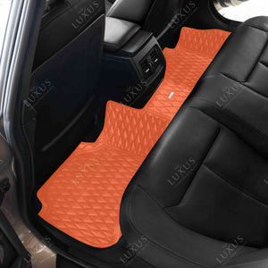 Twin-Diamond Fiery Orange Luxury Car Mats Set