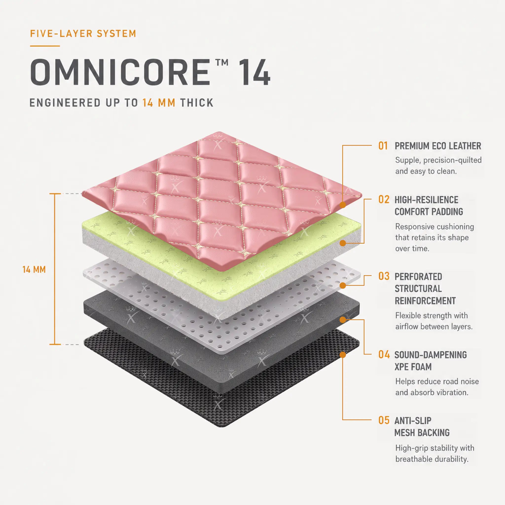 Luxus Car Mats™ - Kersenrode luxe lederen koffer-/koffermat