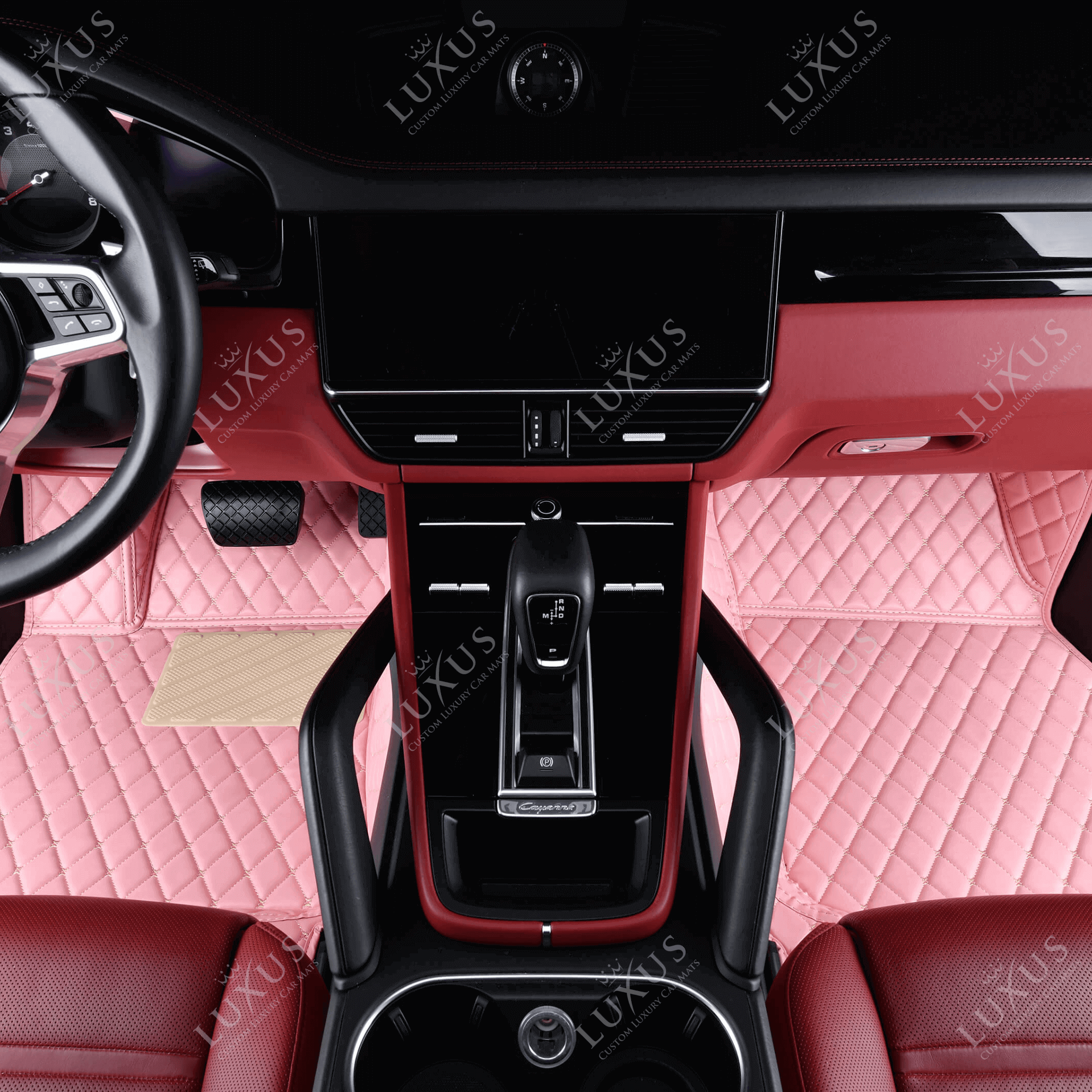 Luxus Car Mats™ – Kofferraum-/Kofferraummatte aus Leder in Ferrari-Rot