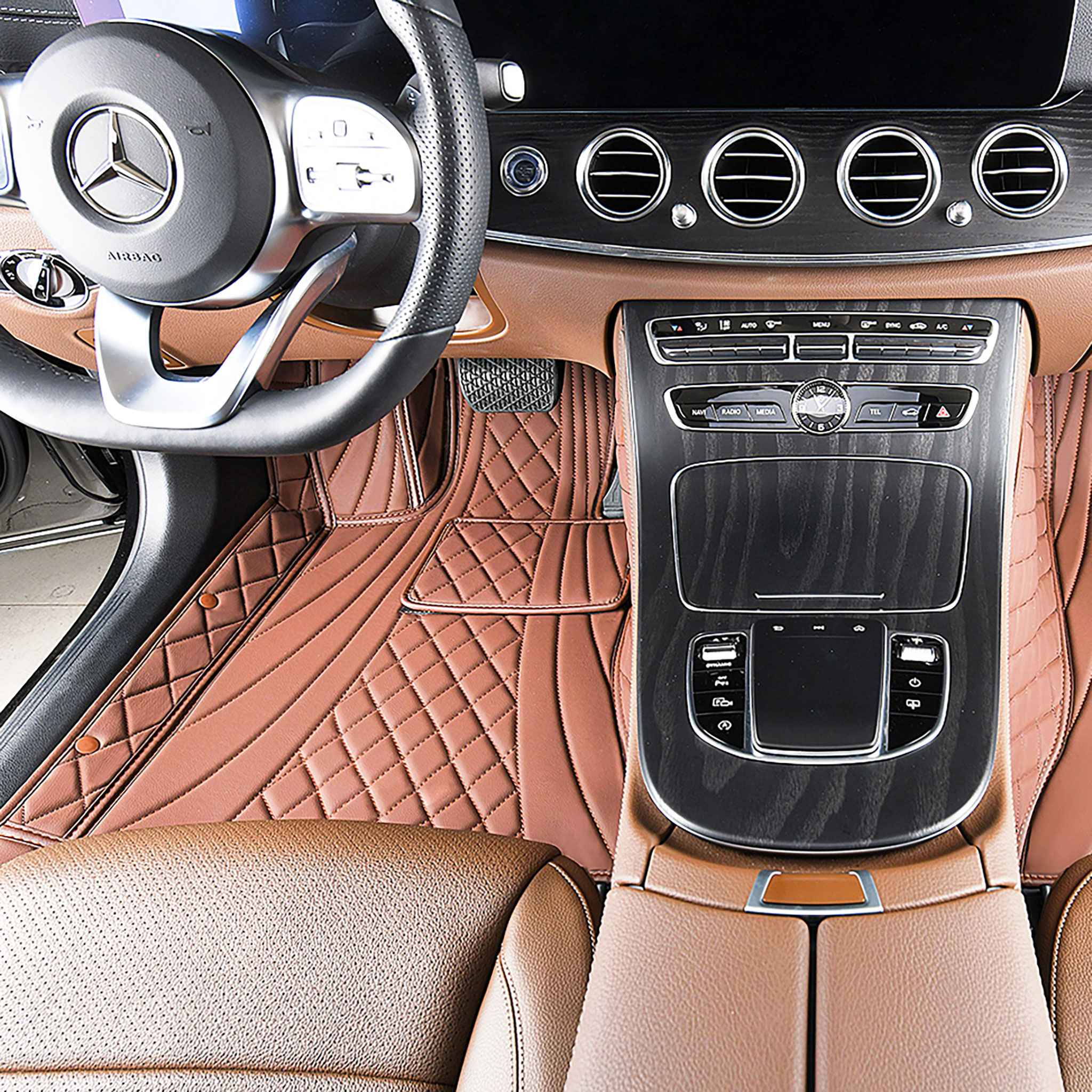 NEW Chocolate Brown Hybrid Luxury Car Mats Set