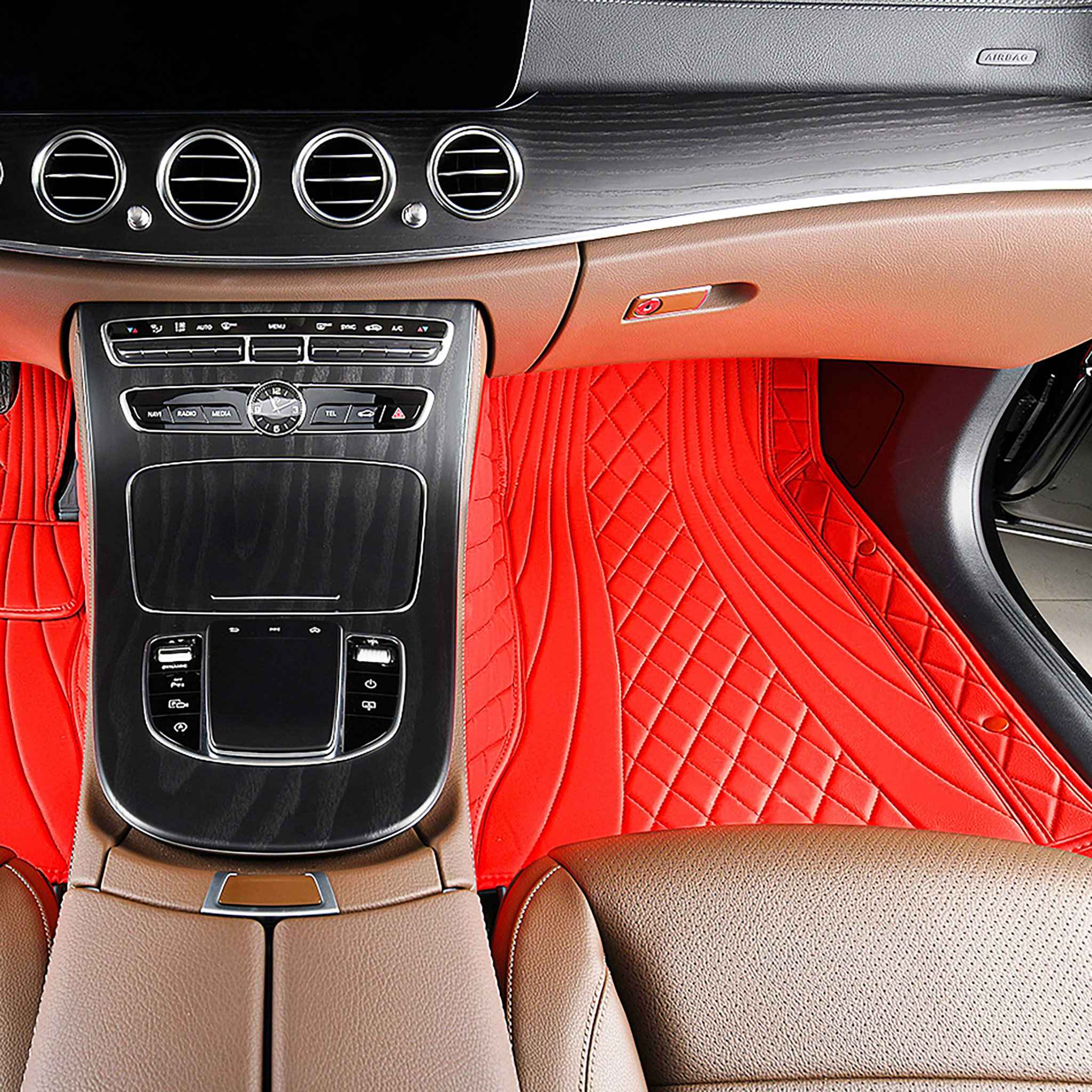 NEW Ferrari Red Hybrid Luxury Car Mats Set