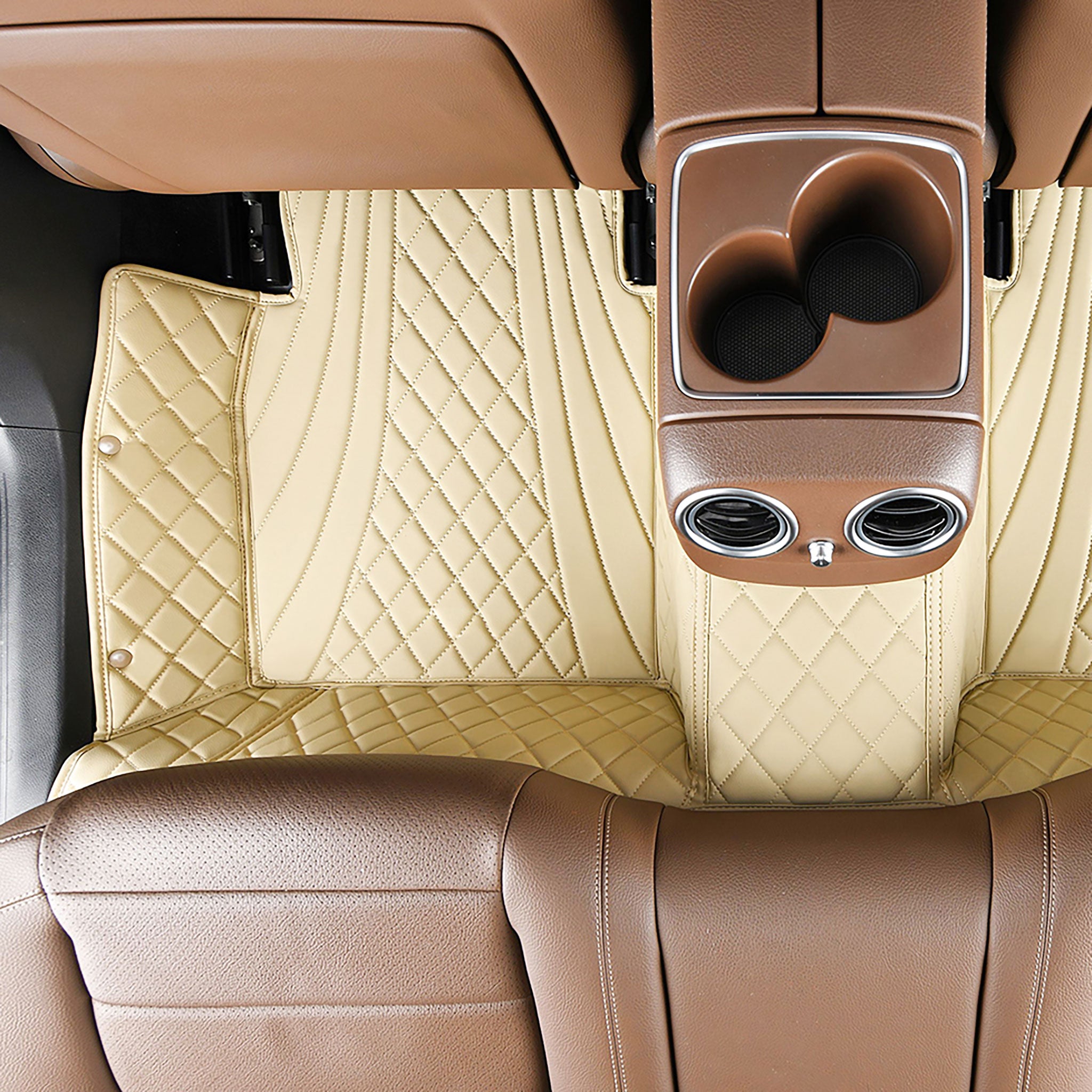 NEW Cream Beige Hybrid Luxury Car Mats Set