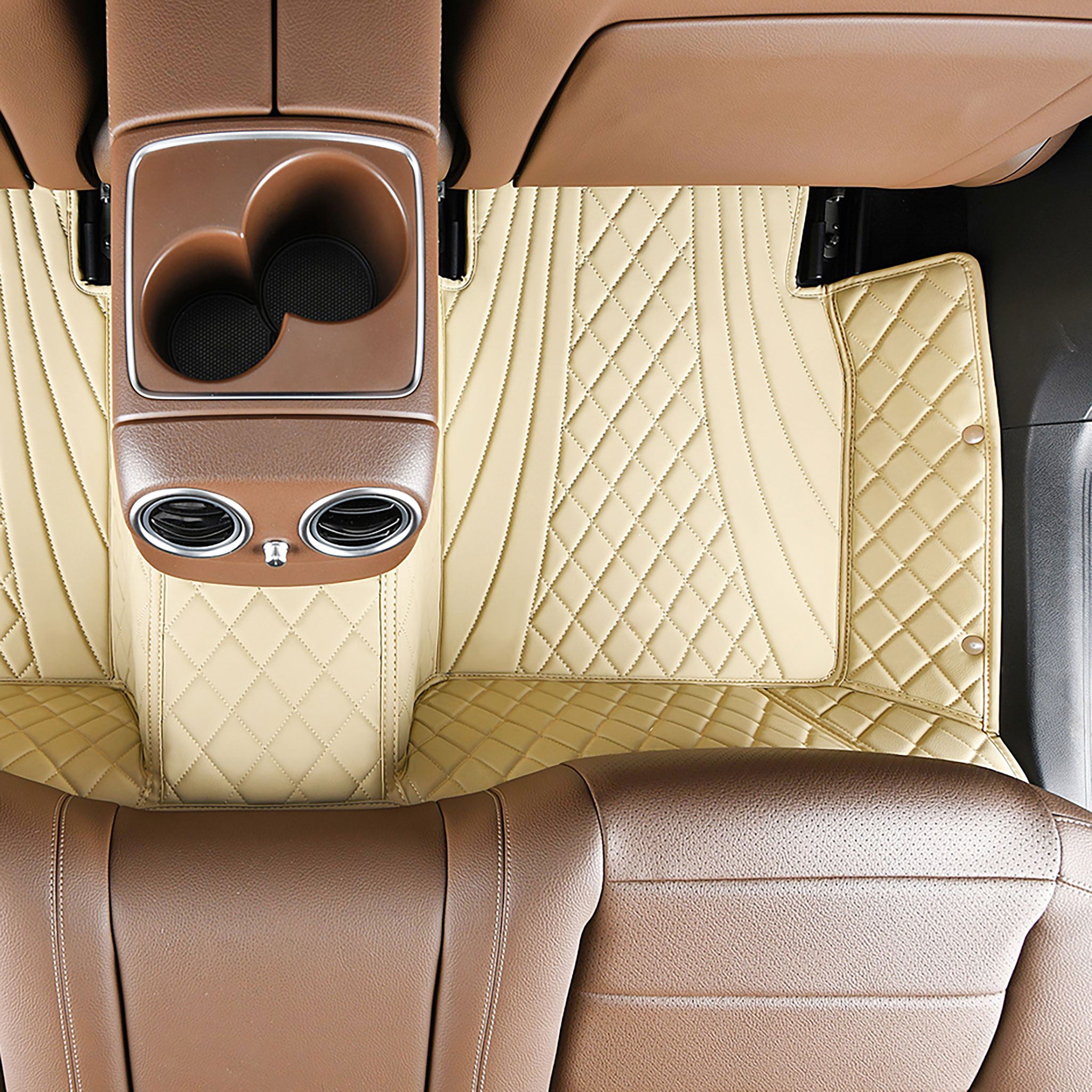 NEW Cream Beige Hybrid Luxury Car Mats Set