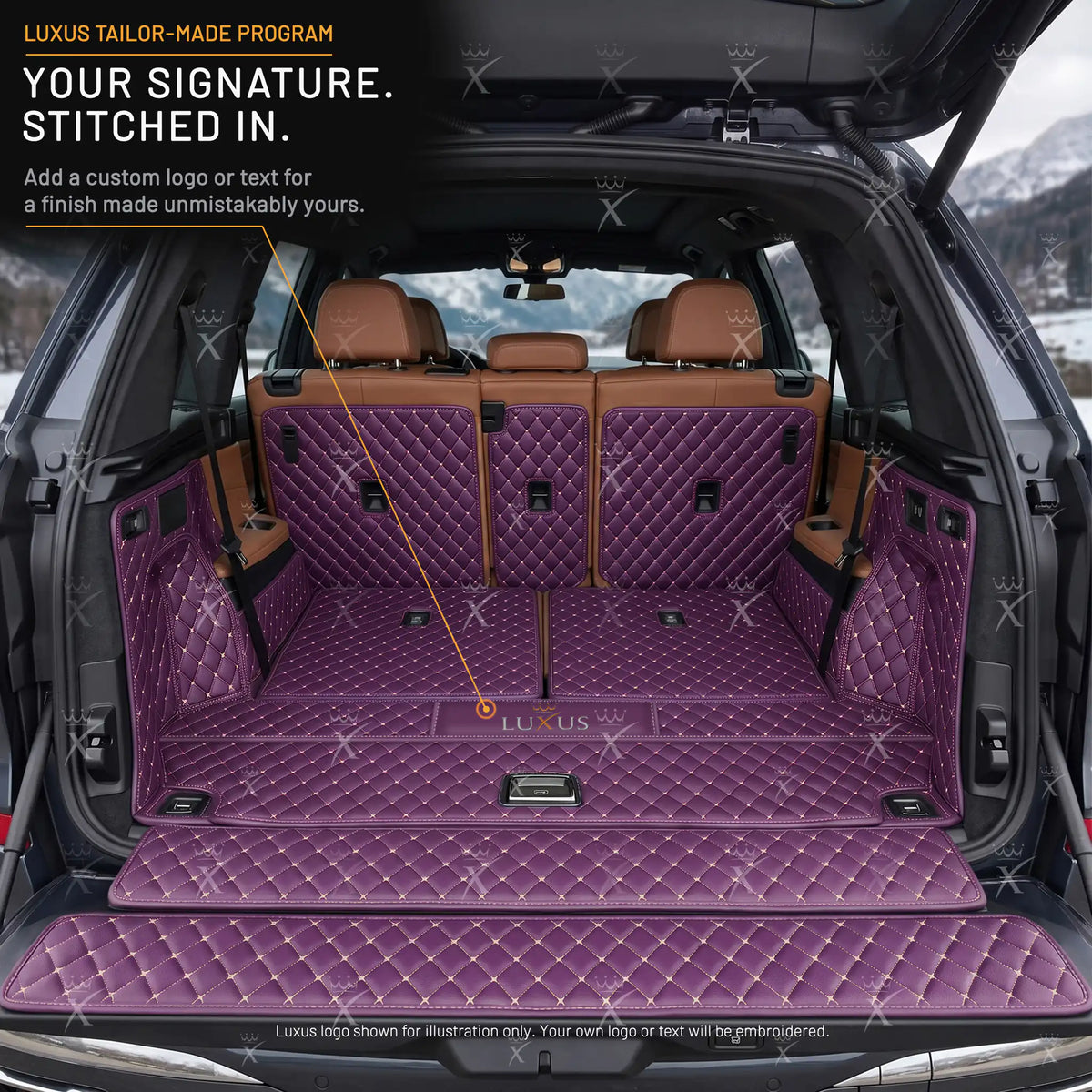 Luxus Car Mats™ - Lavendel lilla 3D luksuslærstøvel/bagasjematte