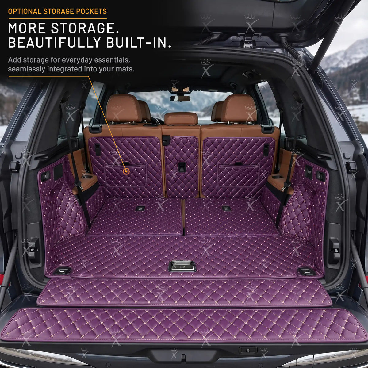 Luxus Car Mats™ - Lavendel lilla 3D luksuslærstøvel/bagasjematte