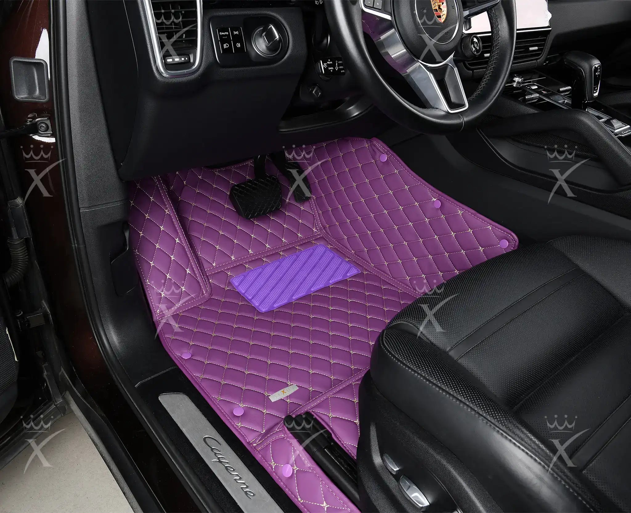 Luxus Premium Diamond Custom Car Mats Set | Lavender Purple