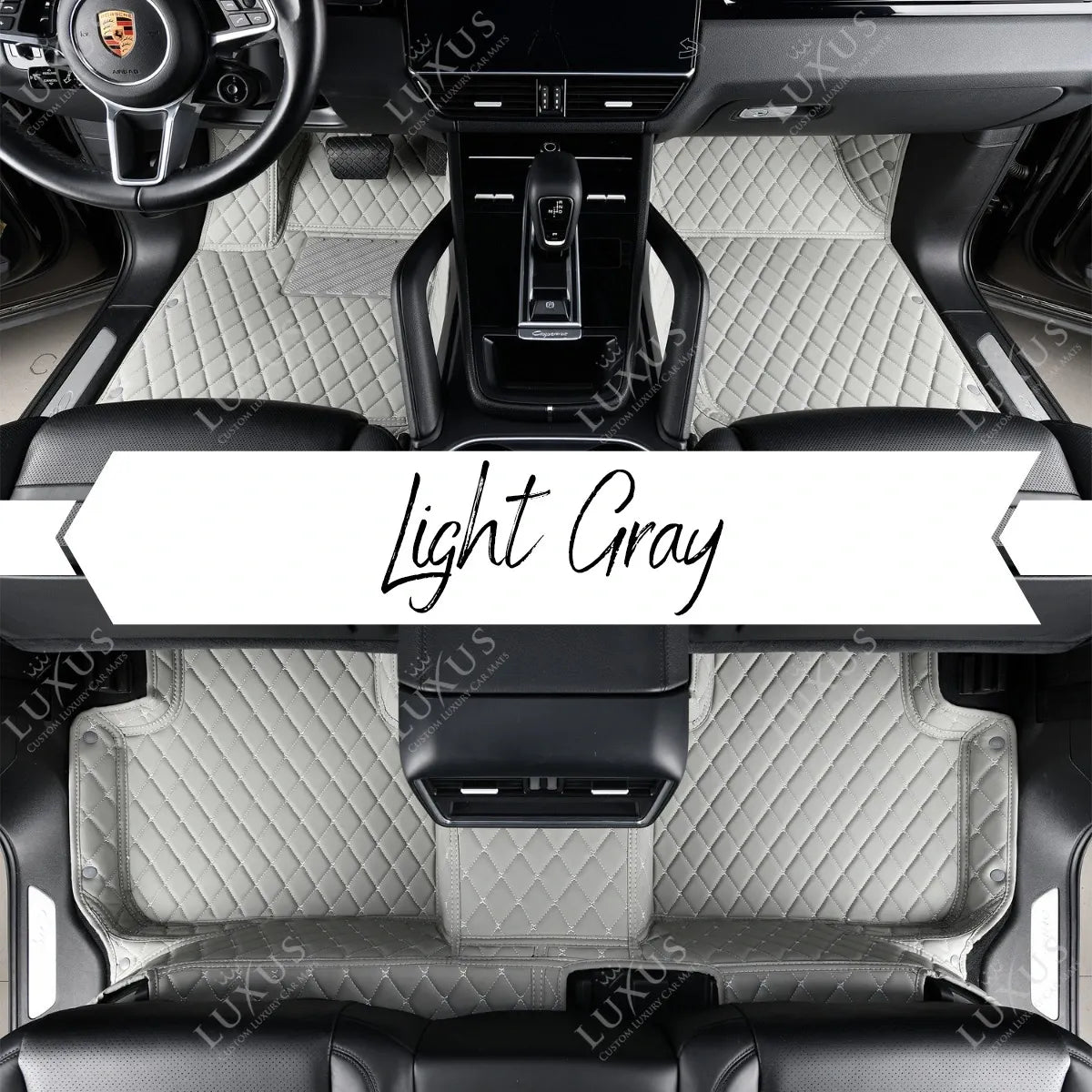 Luxus Premium Diamond Custom Car Mats Set | Light Gray