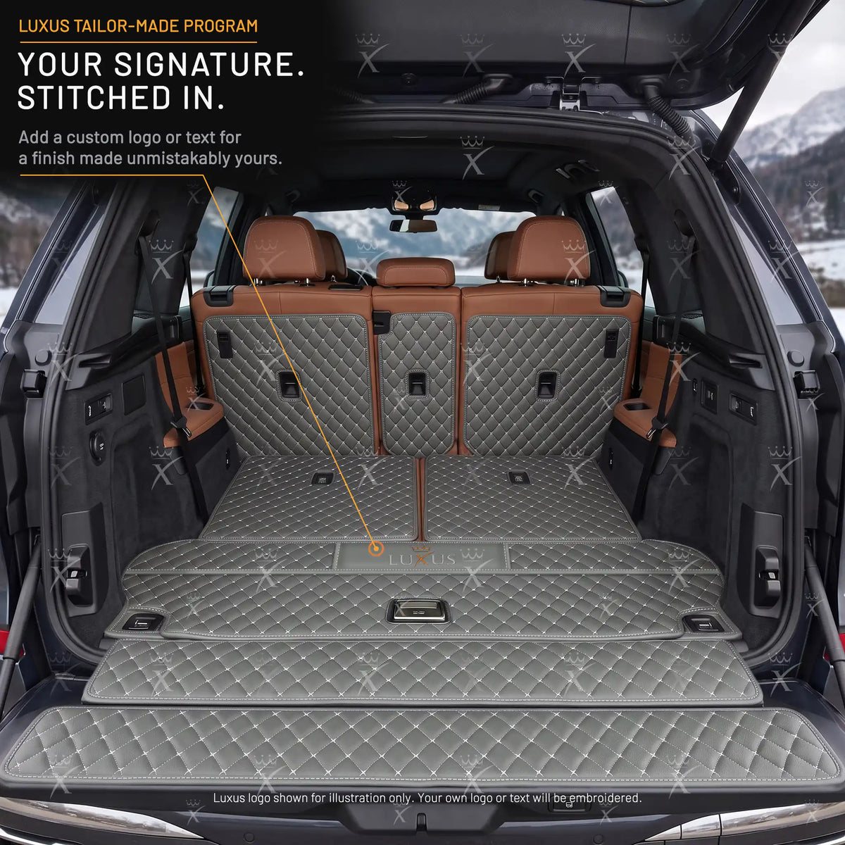 Luxus Diamond XtendFit Series Trunk Mat | Light Gray