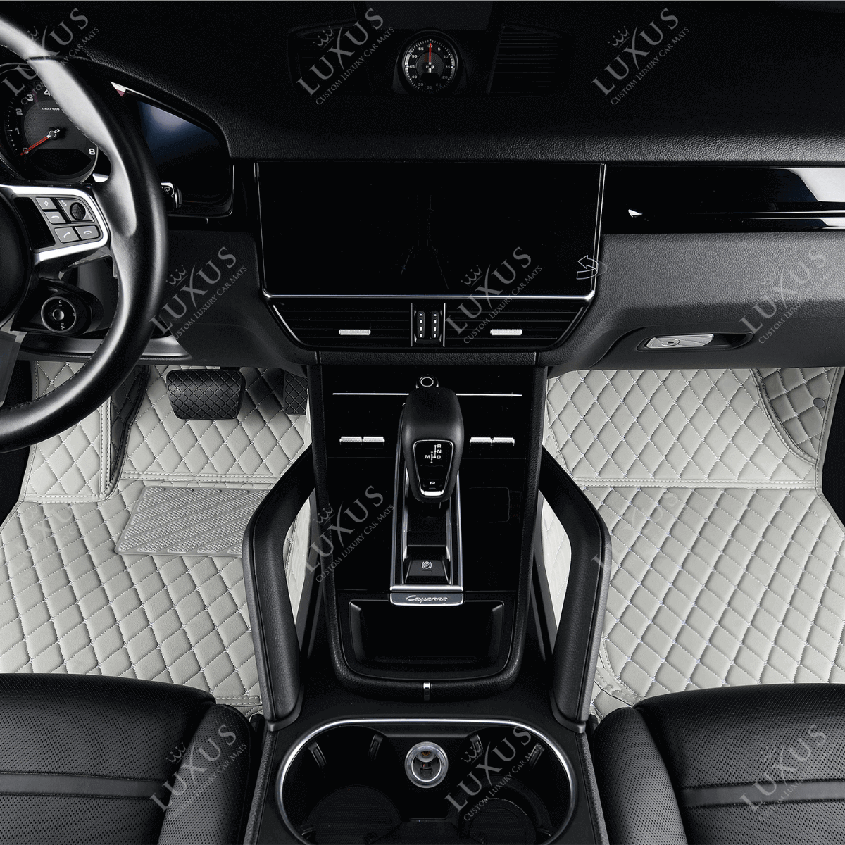 Luxus Car Mats™ – Hellgraues Luxus-Automatten-Set