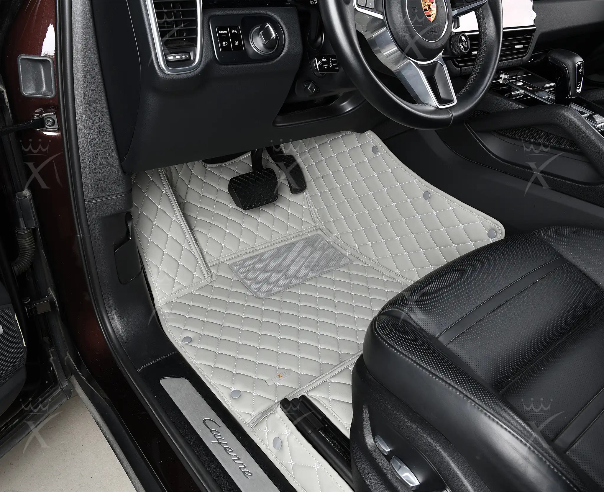 Luxus Car Mats™ - Juego de alfombrillas de lujo gris claro