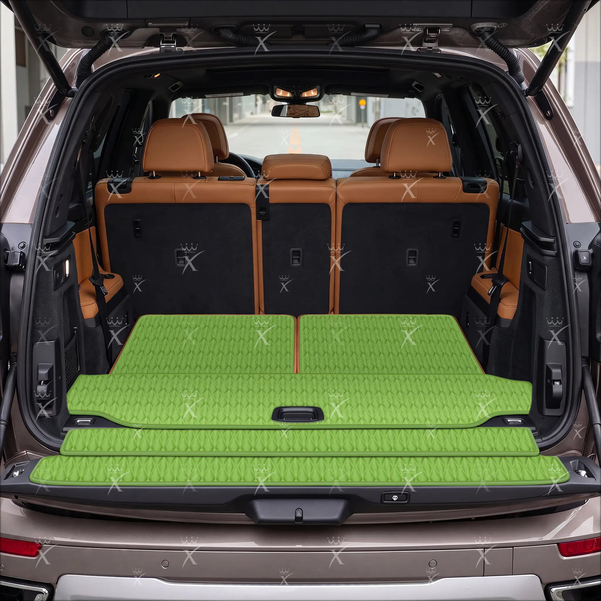 Luxus Twin-Diamond Base Series Trunk Mat | Lime Green