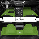 Twin-Diamond Lime Green Luxury Car Mats Set