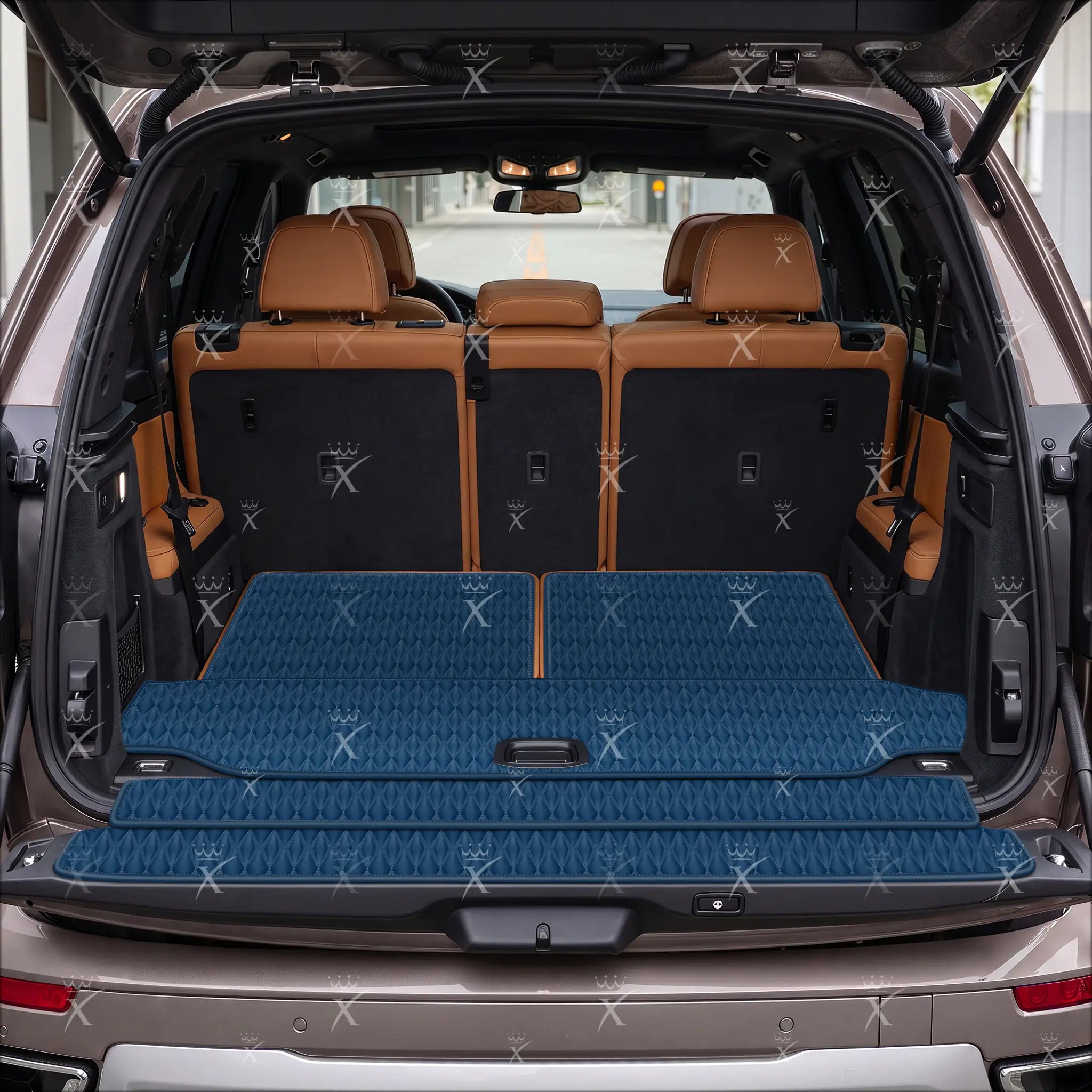 Luxus Twin-Diamond Base Series Trunk Mat | Midnight Blue