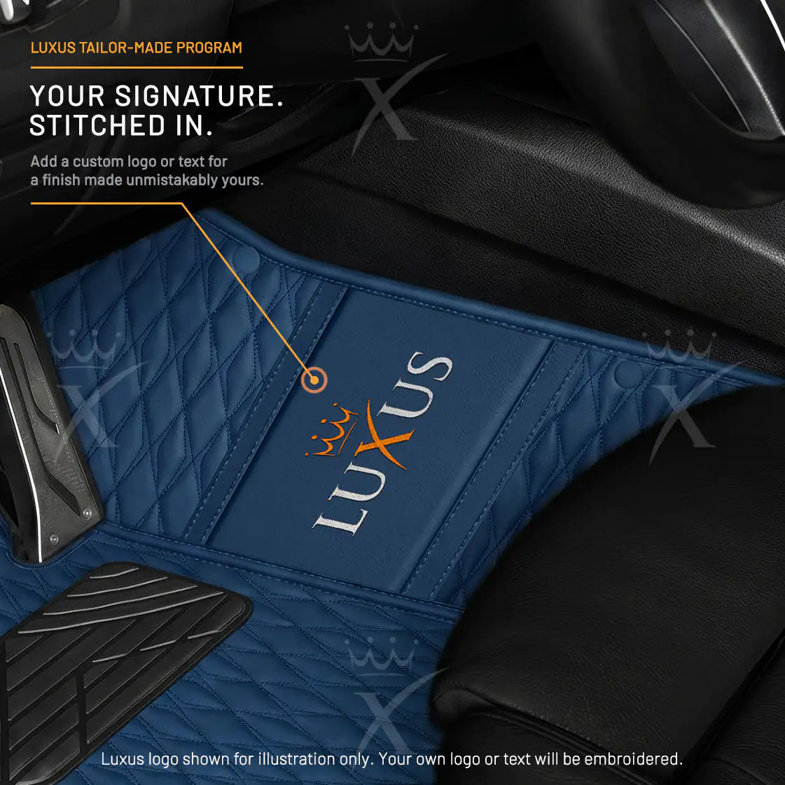 Luxus Twin-Diamond Double Layer Series Floor Mats | Midnight Blue & Imperial Violet Top Carpet