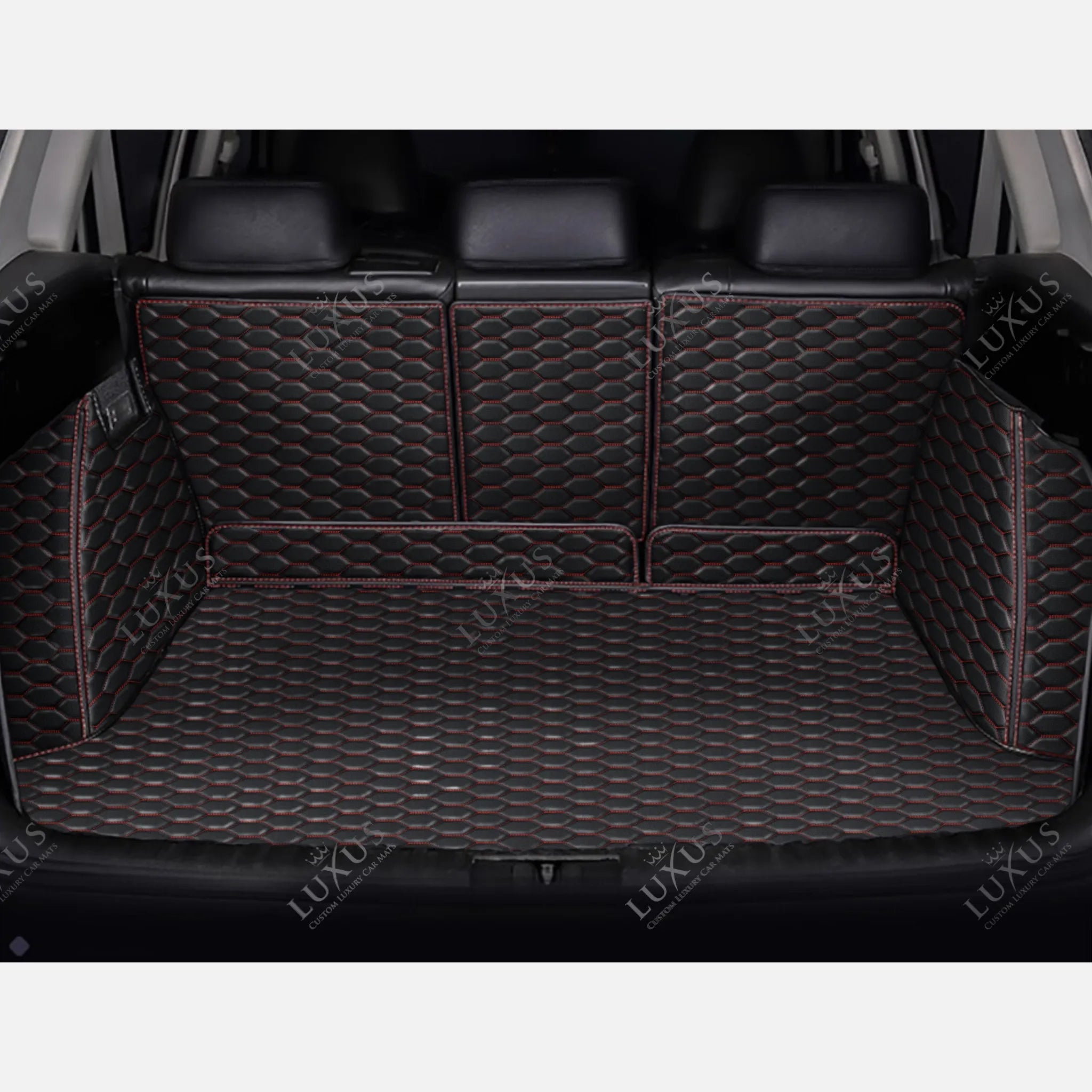 NEW Black & Red Stitching 3D Honeycomb Luxury Boot/Trunk Mat