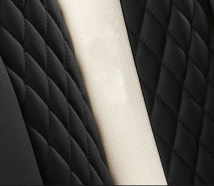 Black Eco-Leather Universal Diamond Stitching Luxury Seat Covers