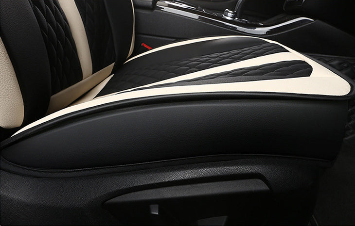 Black & Dianne Blue Eco-Leather Universal Diamond Stitching Luxury Seat Covers