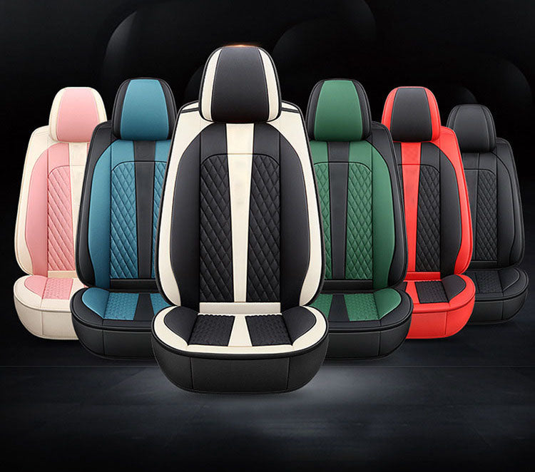 Black seat covers outlet with red stitching