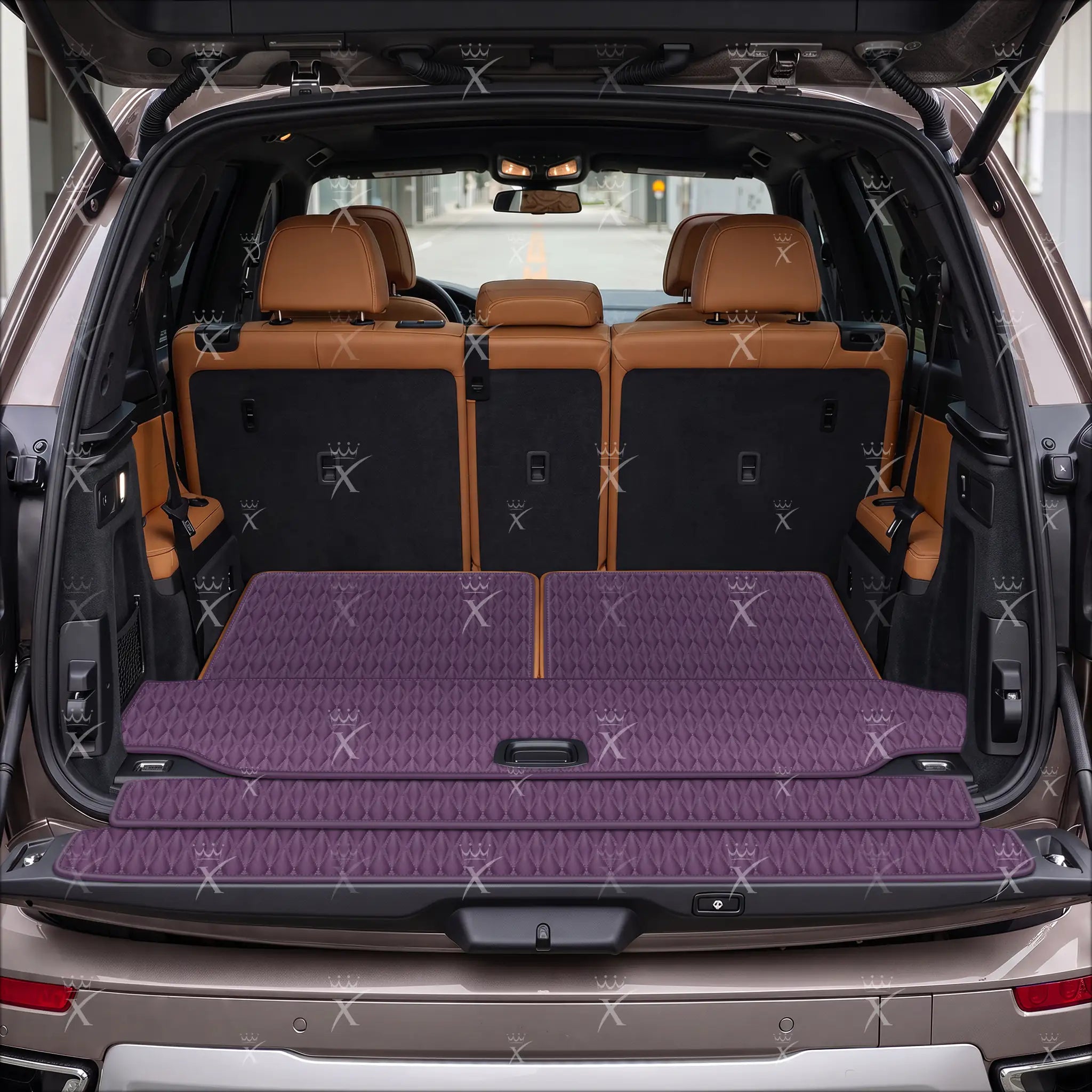 Luxus Twin-Diamond Base Series Trunk Mat | Plum Purple