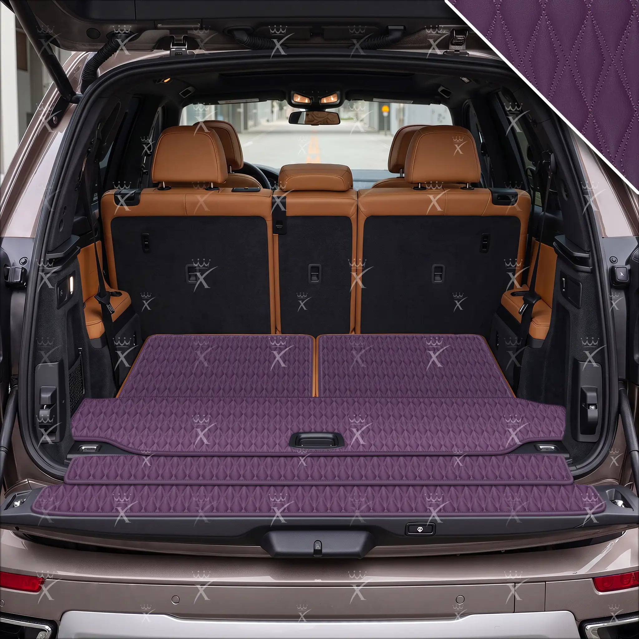 Luxus Twin-Diamond Base Series Trunk Mat | Plum Purple