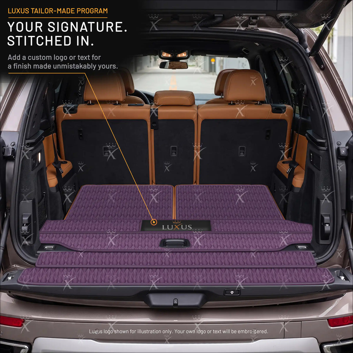 Luxus Twin-Diamond BaseFit Series Trunk Mat | Plum Purple