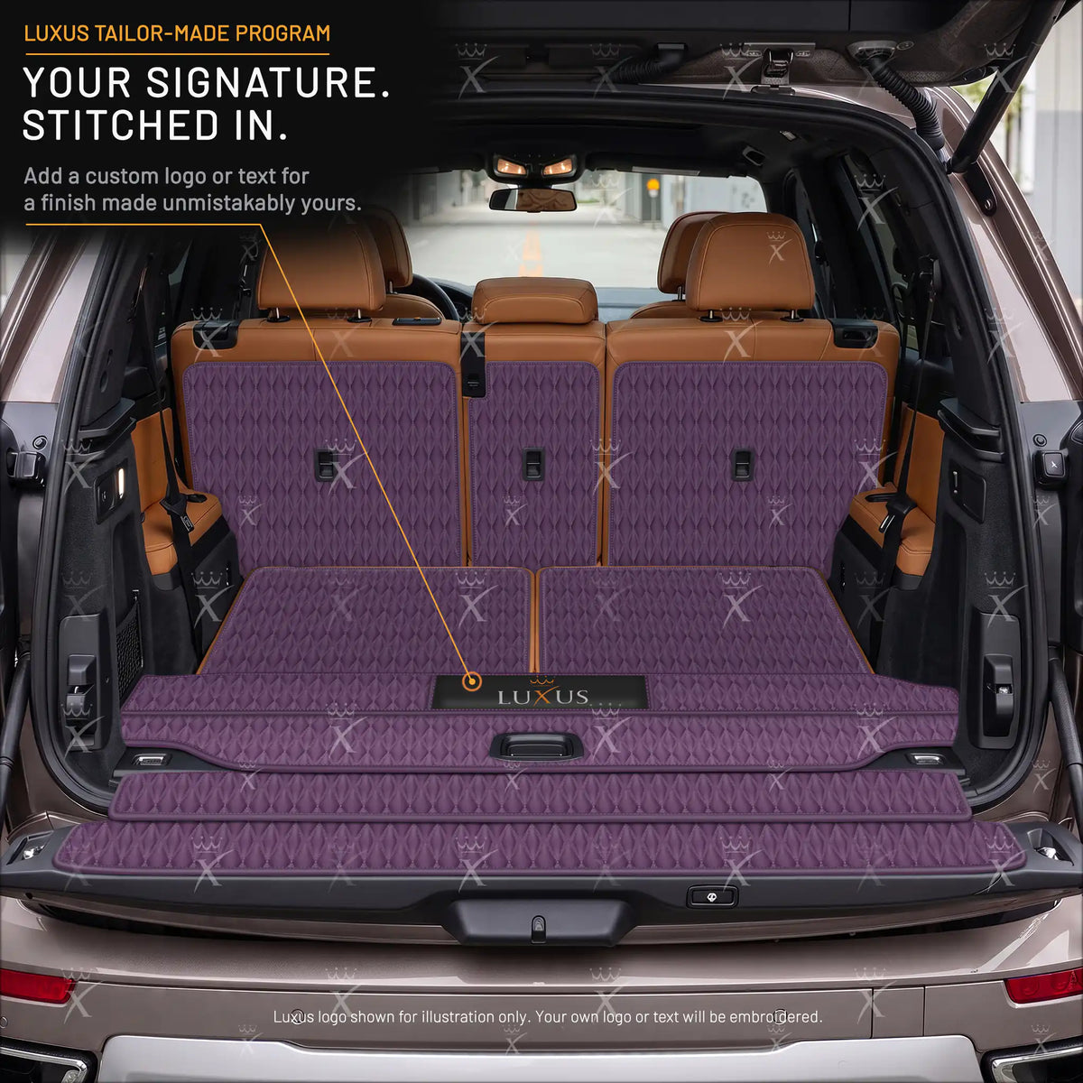 Luxus Car Mats™ - Svart og svart søm 3D luksusskinnstøvel/bagasjematte