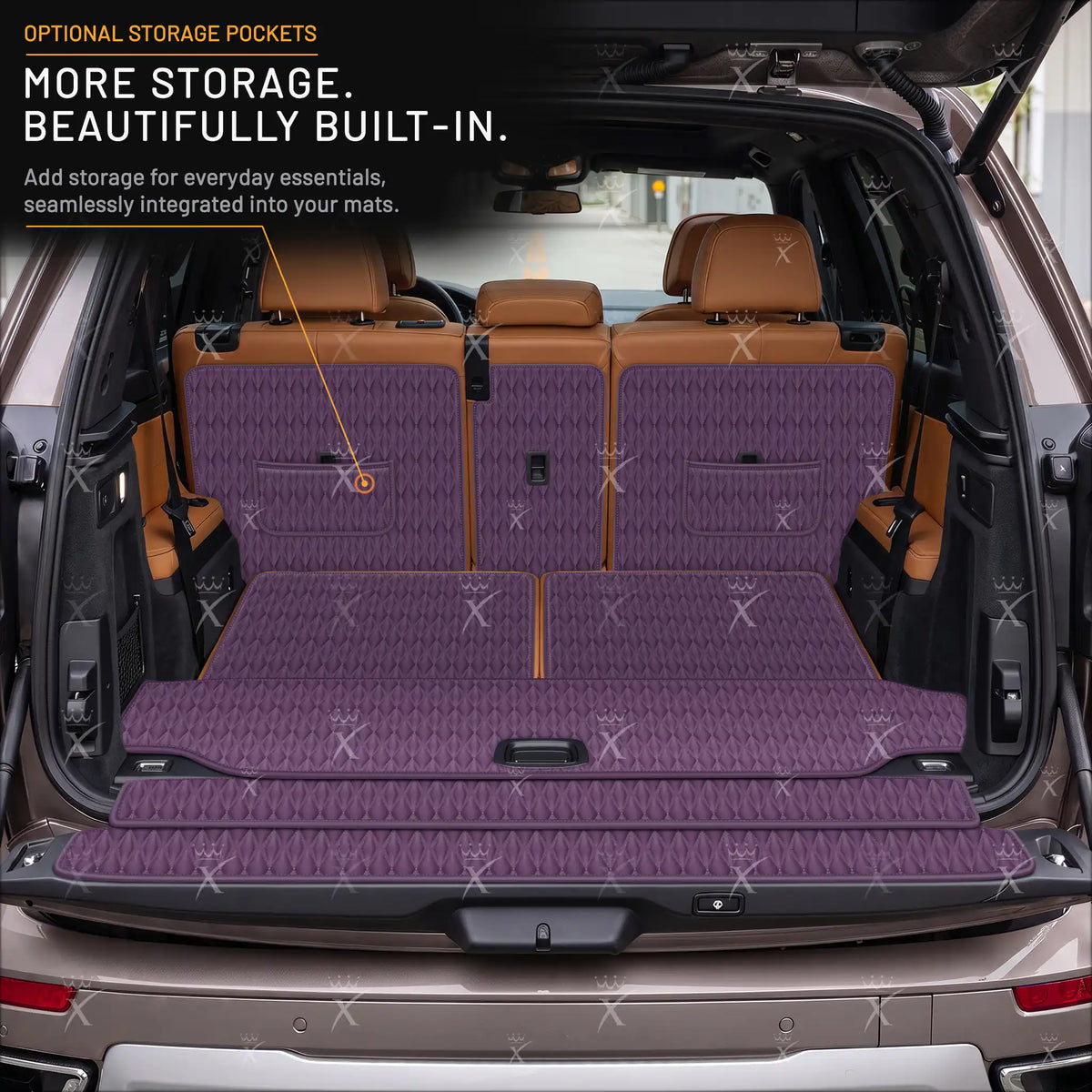 Luxus Car Mats™ - Svart og svart søm 3D luksusskinnstøvel/bagasjematte