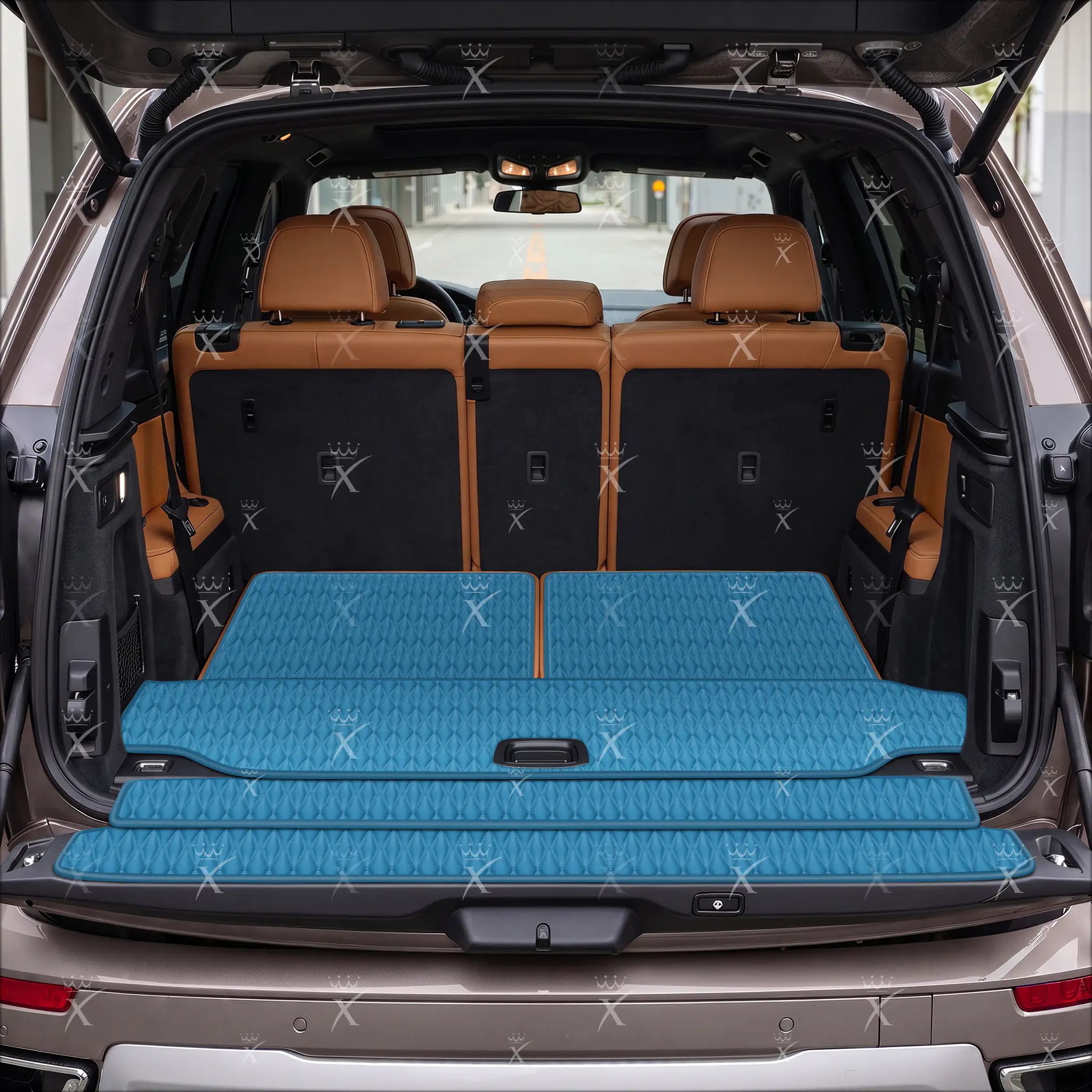 Luxus Twin-Diamond Base Series Trunk Mat | Sky Blue