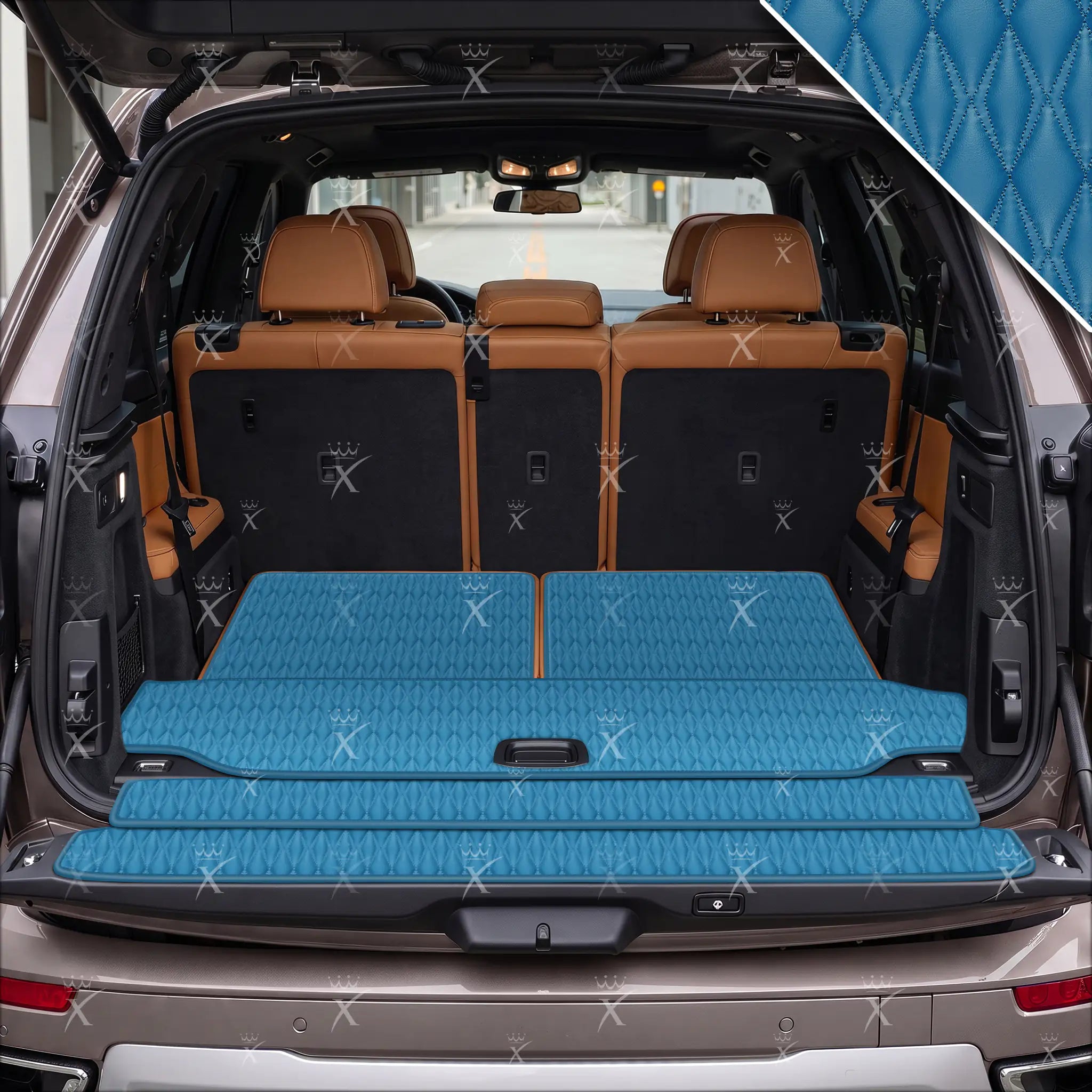 Luxus Twin-Diamond Base Series Trunk Mat | Sky Blue