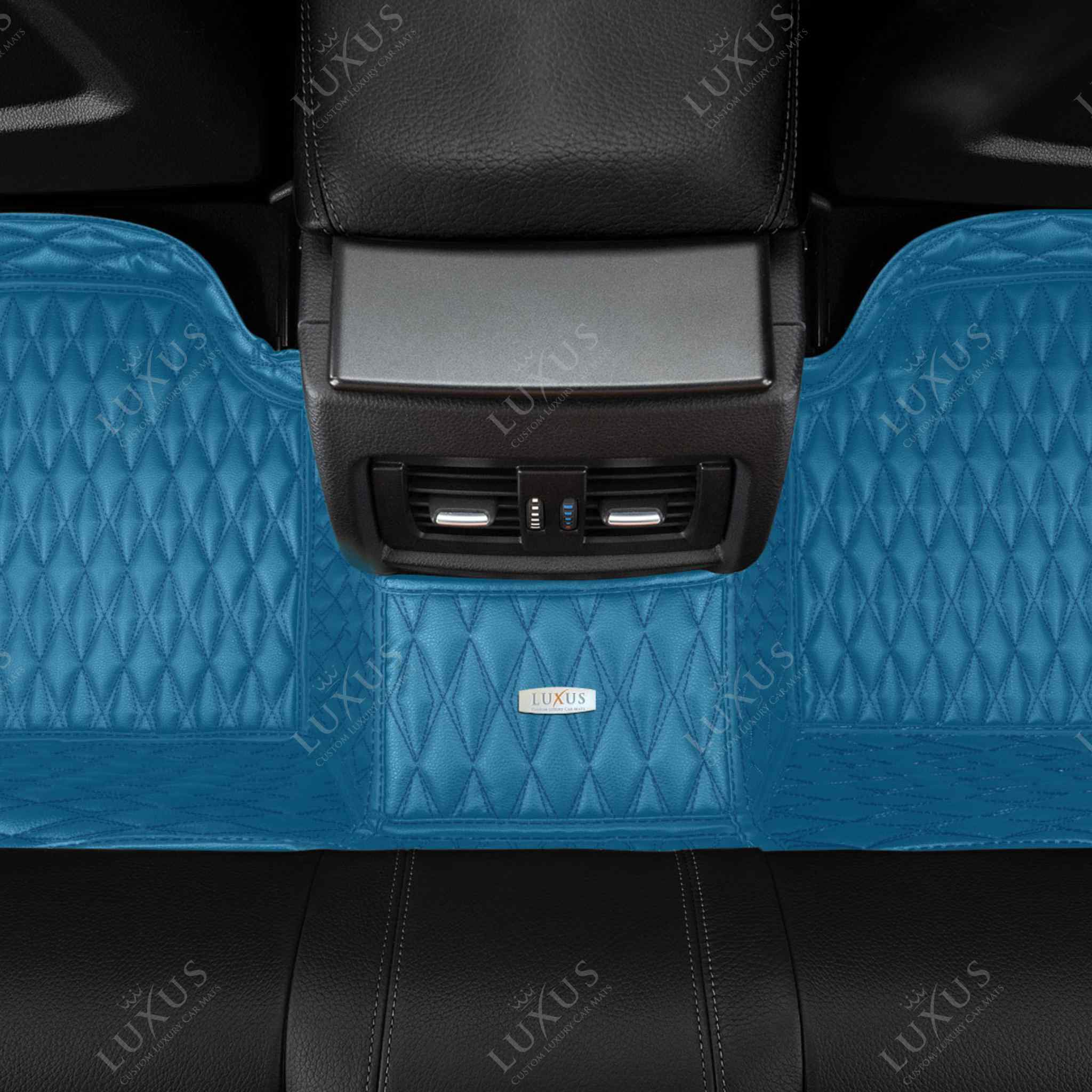 Twin-Diamond Sky Blue Luxury Car Mats Set