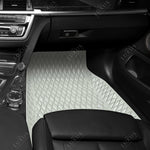 Twin-Diamond Snow White Black Stitching Luxury Car Mats Set