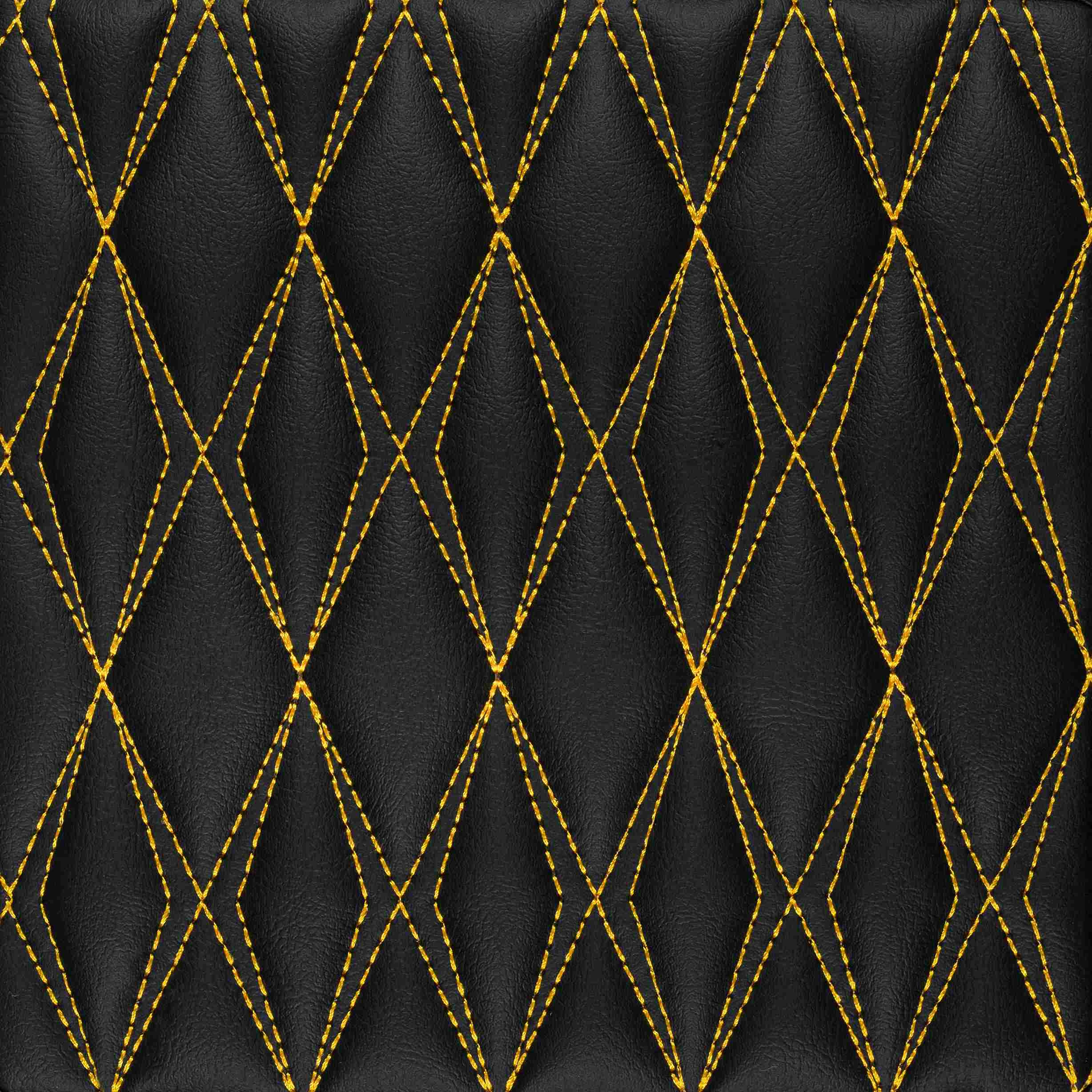 Luxus Car Mats™ – 3D-Luxus-Leder-Kofferraum-/Kofferraummatte in Schwarz und Schwarz mit Nähten