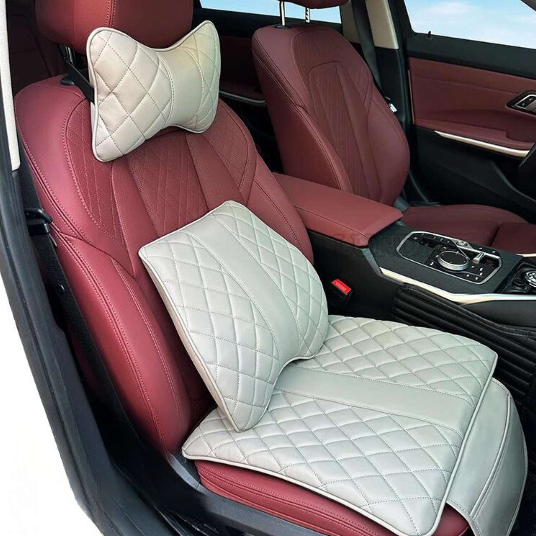 Diamond Stitching Seat Cushion & Lumbar Support