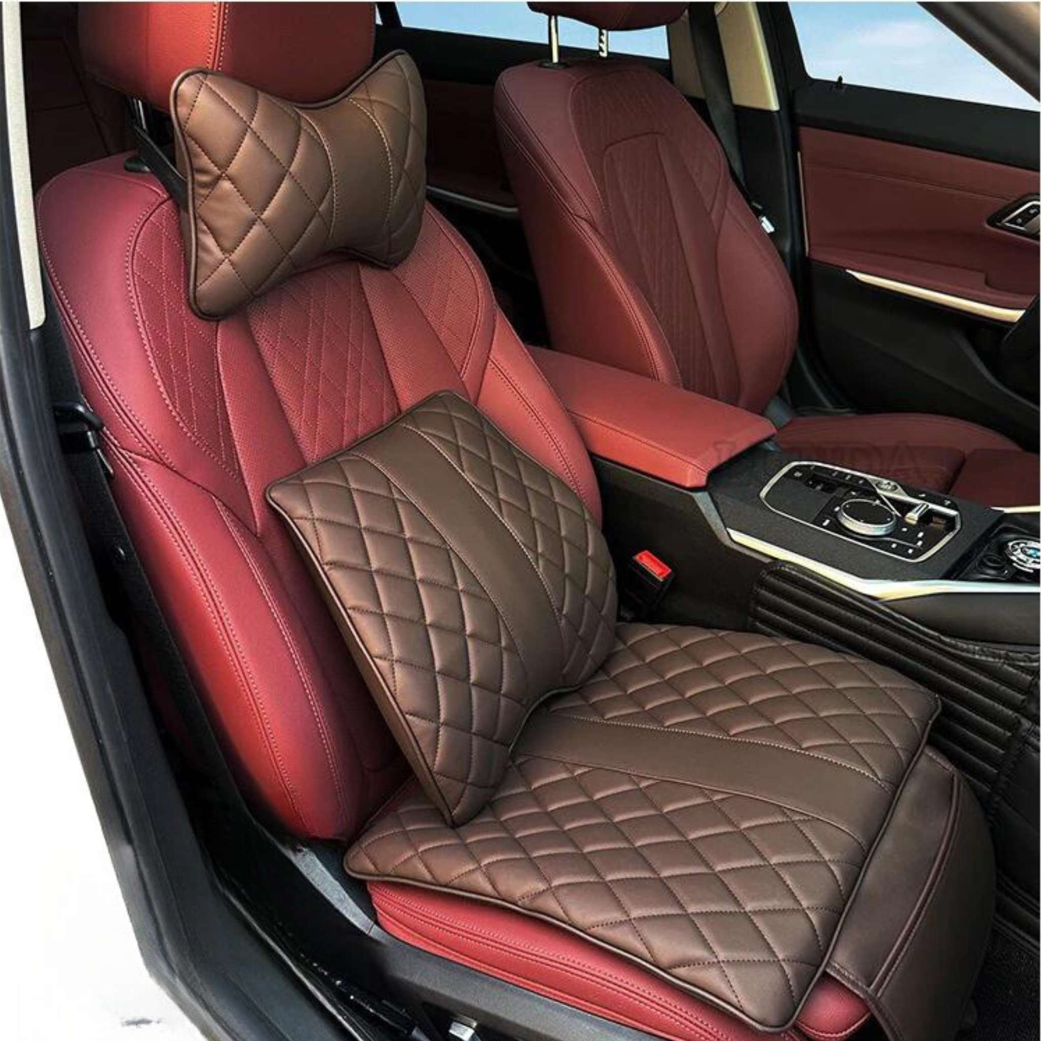 Diamond Stitching Seat Cushion & Lumbar Support